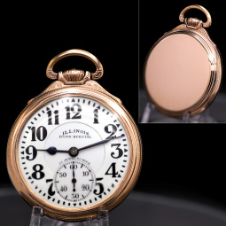 23 Jewel 60 Hour Bunn Special Illinois Railroad Pocket Watch with Marked Dial